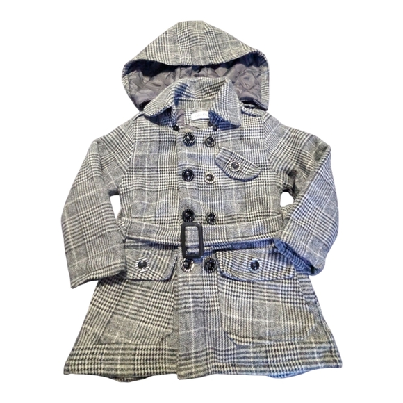 Calvin Klein Other - Calvin Klein Girls Plaid Dress Coat/Jacket. Size 6.  Long Sleeve w/Hoodie.